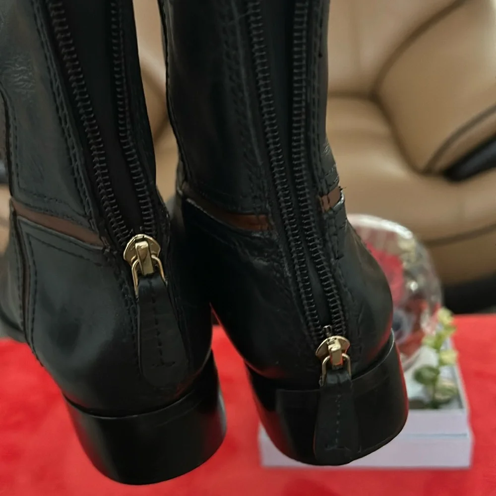 TORY BURCH OVER THE KNEE ZIP UP BOOTS